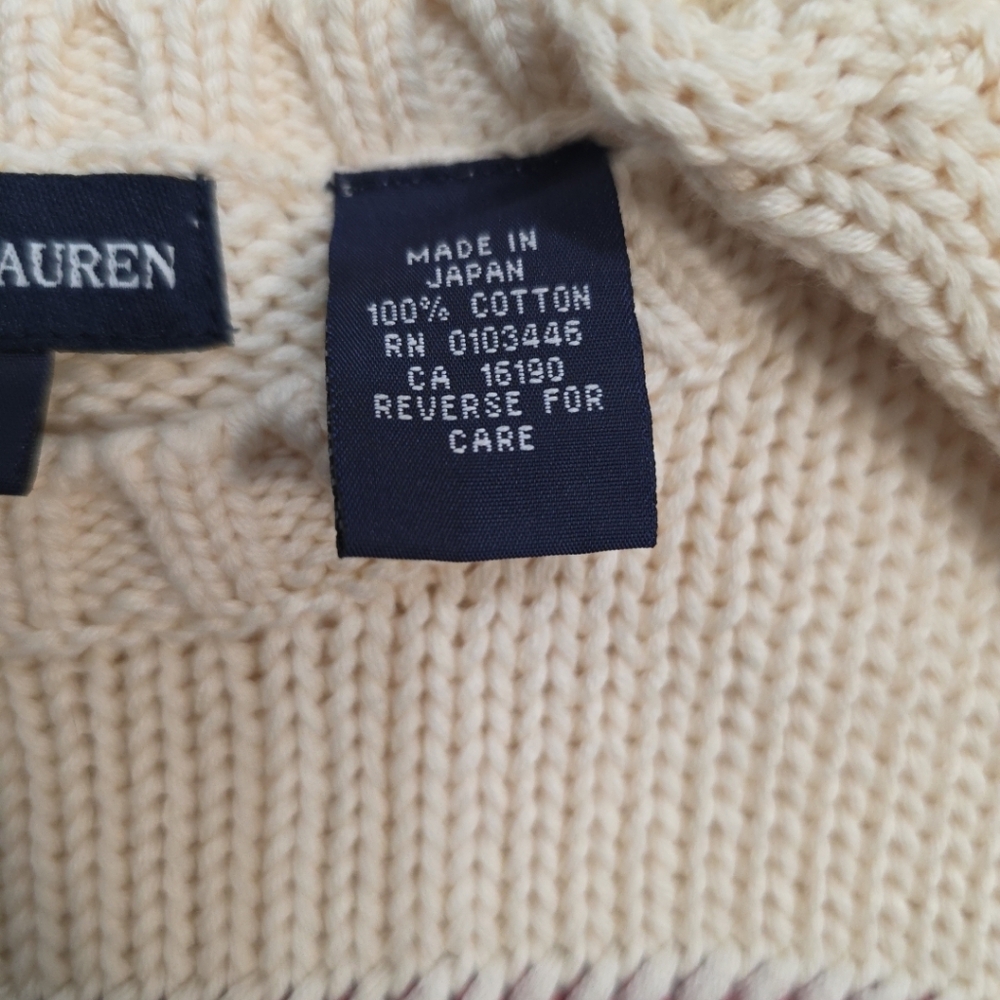 Vintage Ralph Lauren American Flag Cotton Sweater Made in Japan Unisex 4/5 - Picture 6 of 13